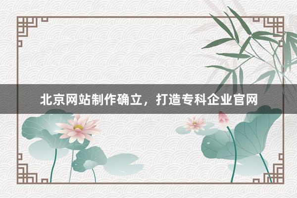 北京网站制作确立，打造专科企业官网